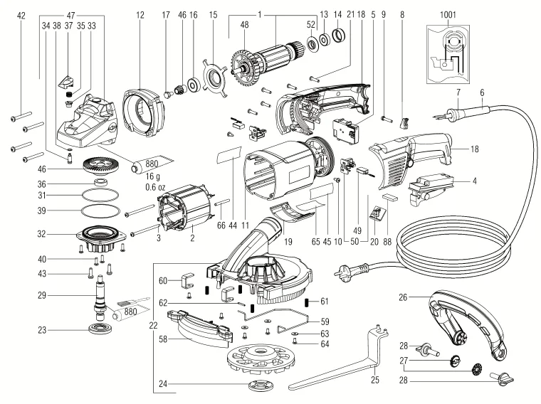 Запчасти, схема и деталировка Metabo RS 17-125 (6.03822.73) (ТИП 03822000)
