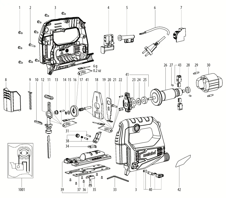 Запчасти, схема и деталировка Metabo STEB 65 QUICK (6.01030.00) (ТИП 01030000)