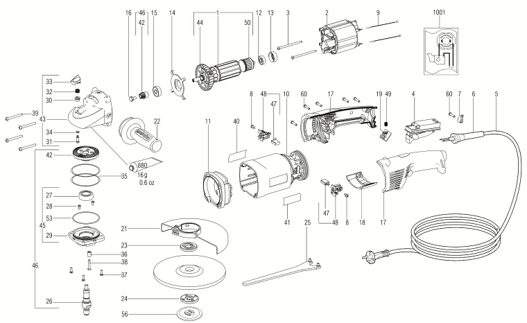 Запчасти, схема и деталировка Metabo W 17-180 (ТИП 00177000)