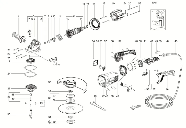 Запчасти, схема и деталировка Metabo W 24-230 (ТИП 06448260)