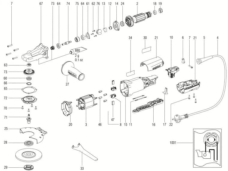 Запчасти, схема и деталировка Metabo WEPF 9-125 QUICK (6.13069.00) (ТИП 13069001)
