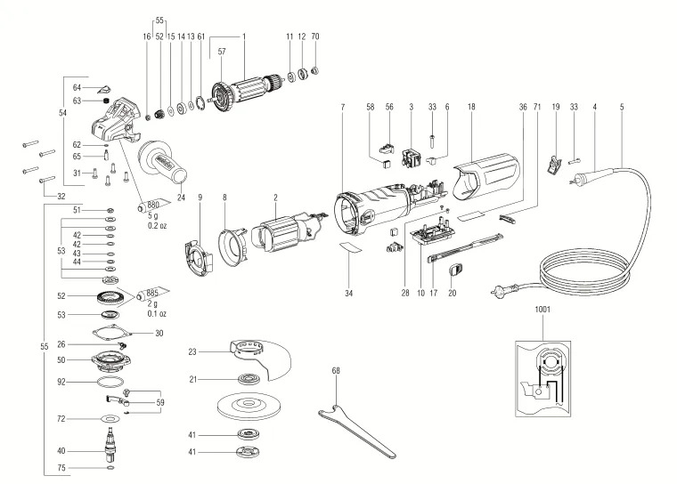 Запчасти, схема и деталировка Metabo WEV 15-125 QUICK HT (6.00562.00) (ТИП 00562000)