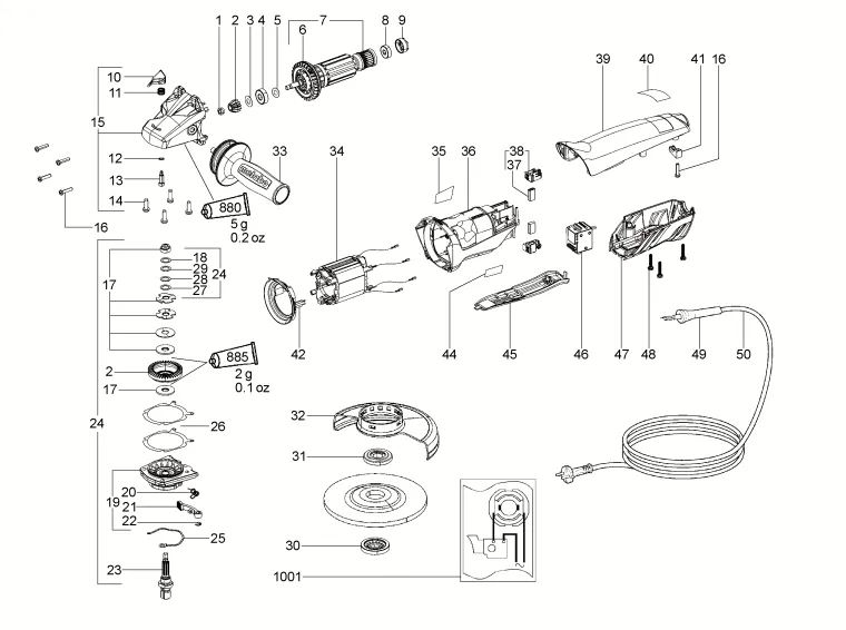 Шпиндель для Metabo WP 8-125 QUICKPROTECT (ТИП 00268000) Арт.:341161030