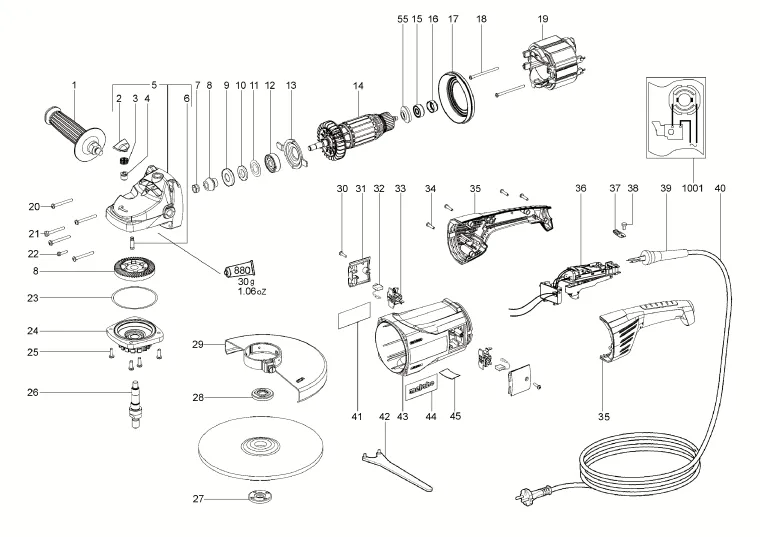 Шпиндель для Metabo WX 2000 (6.06421.00) (ТИП 06421260) Арт.:341604160