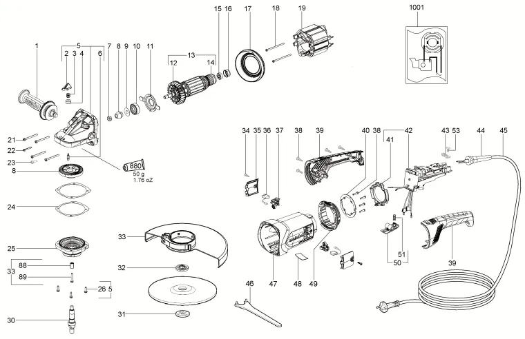 Запчасти, схема и деталировка Metabo WX 24-230 (ТИП 06449260)