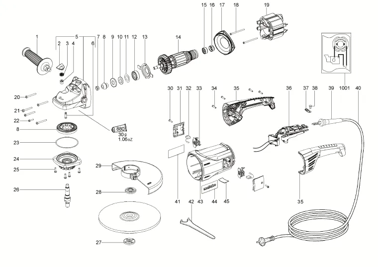 Шпиндель для Metabo WX 2400-230 (ТИП 00379000) Арт.:341604160
