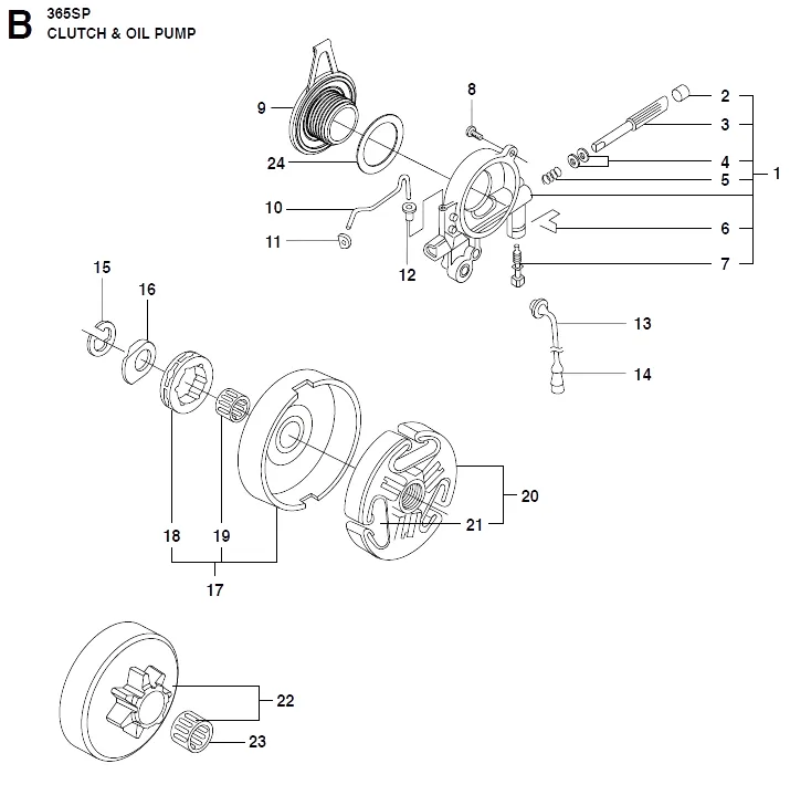 CLUTCH для Сцепление и маслонасос для Husqvarna 365 Арт.:5037444-01