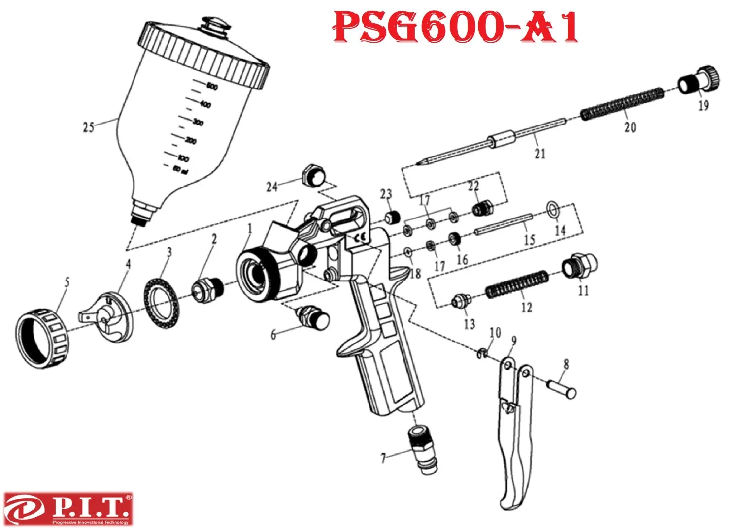 Запчасти, схема и деталировка P.I.T. PSG600-A1