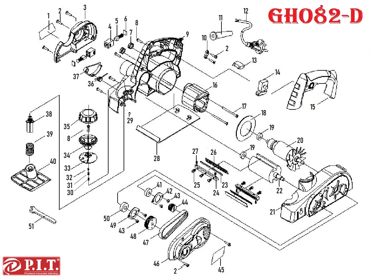 Запчасти, схема и деталировка P.I.T. GHO82-D
