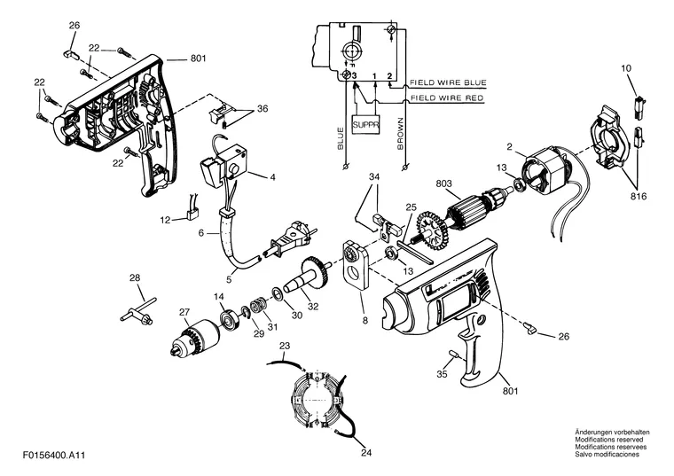 Запчасти, схема и деталировка Skil 6400 H1 (ТИП F0156400A1)