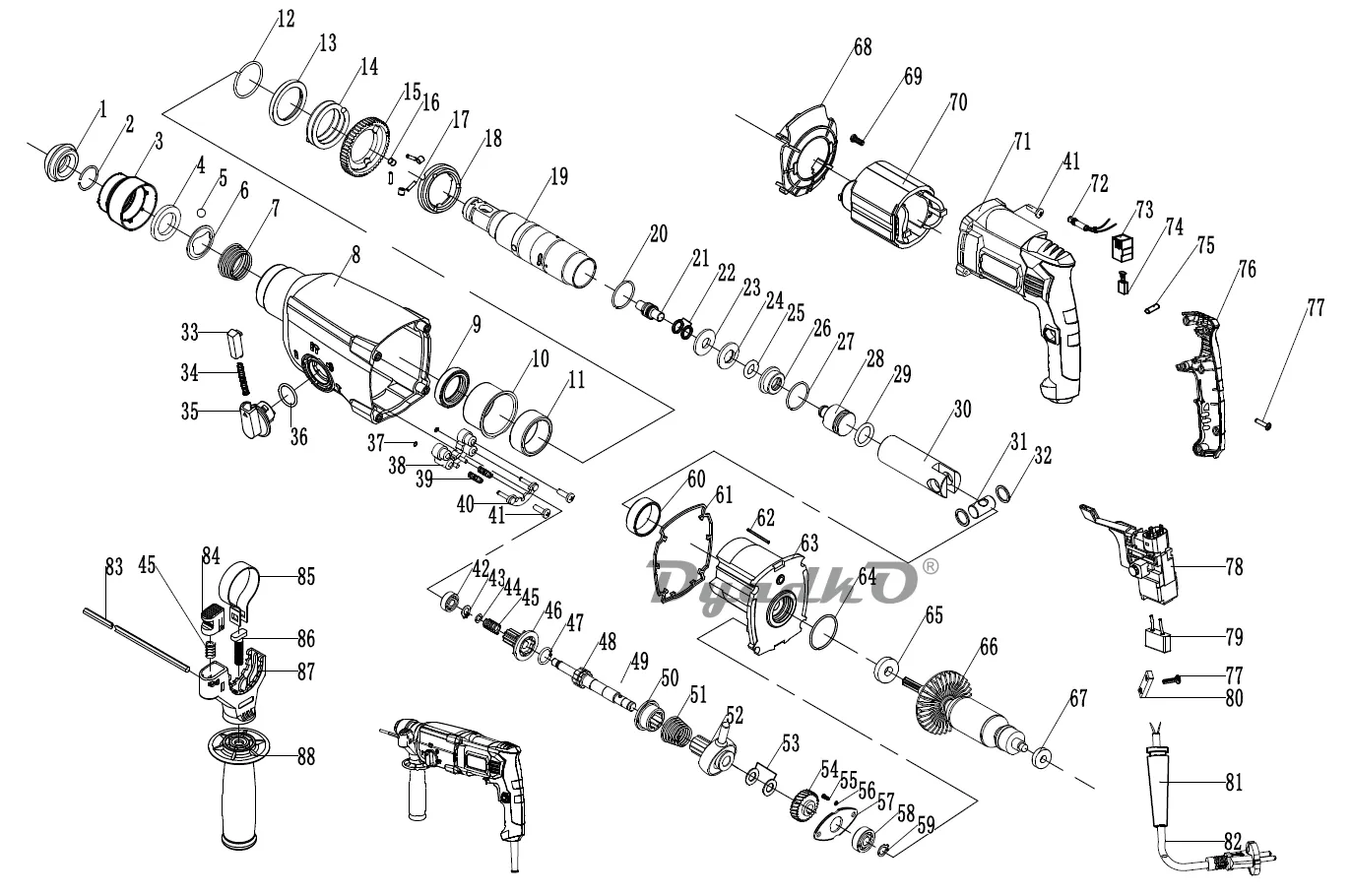 Запчасти, схема и деталировка Dexter Z1C-DS-24GM (82036668)